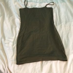 New green tube dress mini